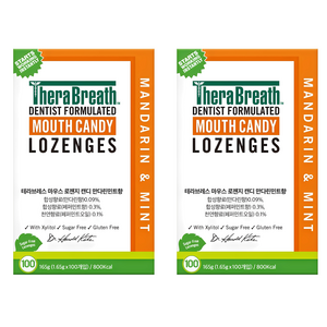 테라브레스 마우스 로젠지 캔디 만다린민트향, 165g, 2개