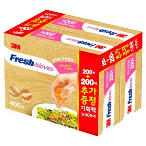 [3M]후레쉬 위생장갑 200+200매(1+1)Pack, 6개
