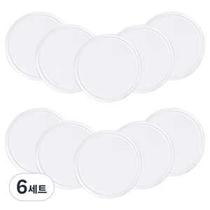 808 차량용 다용도 논슬립 코인 미끄럼방지 겔 패드, 투명, 6세트