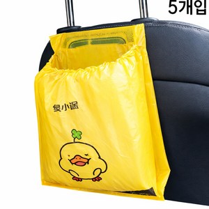 구일상호 차량용 쓰레기 봉투 15매 5세트, 5개, 노랑