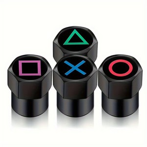 자동차 도난 방지 금속 타이어 밸브 캡 밸브 코어 커버 타이어 밸브 캡 노즐 캡 개성 개조 공용, [블랙]게임 아이콘, 5개