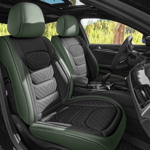이엠비 차량용 통풍시트커버 교체 보호매트 풀세트, 1세트, 블랙+그린 (운전석+조수석)
