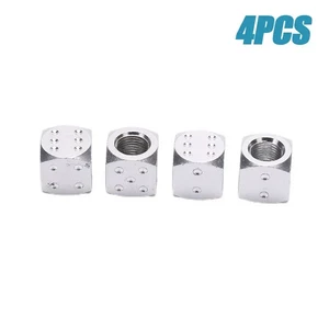 4pcs 주사위 모양 자동차 트럭 휠 타이어 공기 밸브 줄기 커버 먼지 캡 자전거 밸브 액세서리