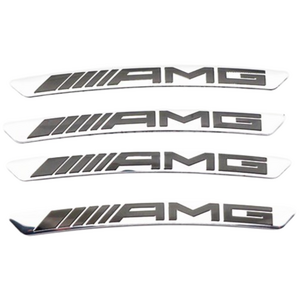 알루미늄 스크래치 기스 보수 휠가드 포인트 휠 스티커 벤츠 BMW 아우디 4PC 세트, 1세트, AMG 화이트