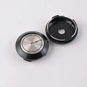 호환 4개입 ID 60MM OD 64MM / 스포츠 림 센터 휠 캡 레이즈 볼크 엠블럼 스티커 휠 커버 허브 캡 실버 &