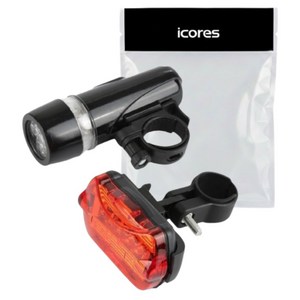 아이코어스 5LED 자전거 전조등 후미등 세트