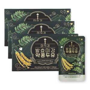 발효미강 약콩두유 국산 검은콩 약콩 100% 무가당 전두유 두유액 98.51%, 60개, 190ml