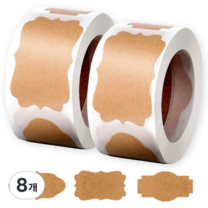 어썸굿즈 크라프트 정리 라벨 3종 롤 스티커, 150개입, 8개