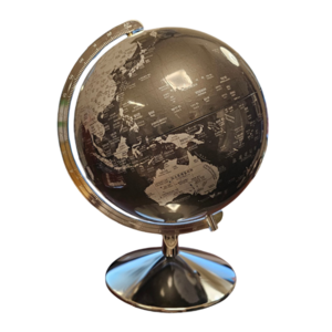 서전 메탈릭 장식용 지구본 블랙