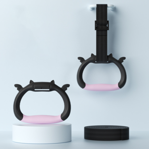 가정용 체조링 철봉링 안심한 재질 고무 손잡이 길이 조절가능 2M 블루 블랙