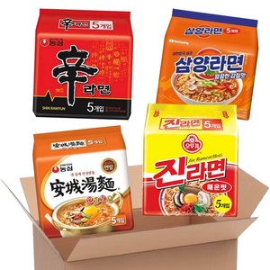 농심 신라면5+안성탕면5+오뚜기 진라면5+삼양라면5