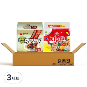 라면 2종 올리브 짜파게티 + 진라면 매운맛 번들세트, 3세트