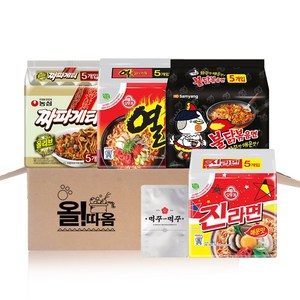 농심 삼양 팔도 멀티라면 기획세트 진라면매운맛5입+열라면5입+불닭볶음면5입+짜파게티5입+먹꾸먹꾸 라면후레이크1, 1개