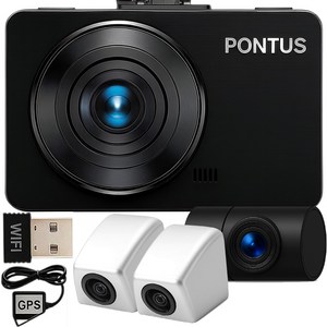 전극무료출장장착+3년 무상AS 폰터스 4채널 고화질 FULL HD 녹화 블랙박스 64G 좌우 방수카메라 외부장착 + 와이파이 + 외장 GPS (ADAS 지원), 4채널 좌우외장형+와이파이+GPS+무료장착, 64GB