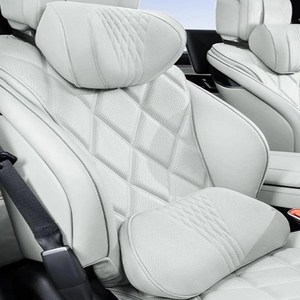 크로니클 토뷸라 프리미엄 차량용 등받이 고품질 전체 차량 호환 목쿠션 + 요추지지대 세트, 네뷸라 그레이, 1세트