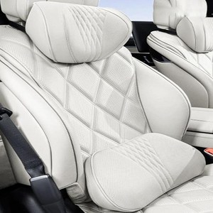 크로니클 토뷸라 프리미엄 차량용 등받이 고품질 전체 차량 호환 목쿠션 + 요추지지대 세트, 디얼 화이트, 1세트