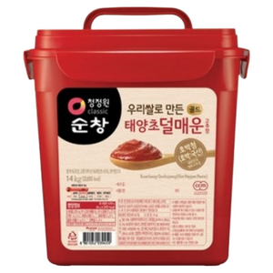 청정원순창 100% 현미 골드 태양초 덜매운 고추장, 14kg, 1개