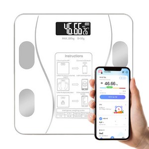 1+1 밸런스랩 스마트 체지방 체중계, 화이트+화이트, 1개, BL1002