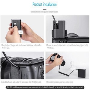 C타입 USB-C LP-E6 더미 배터리 DC 전원 어댑터, 캐논 호환 EOS 90D 마크 II R 카메라용