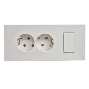 위너스 가로형 2구 스위치 부착 콘센트(화이트), 4개