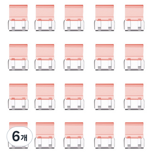 문구담 멀티 푸시 핸드 클립 종이 문서 고정 바인딩 06 빨간, 6개, 20개입, 소