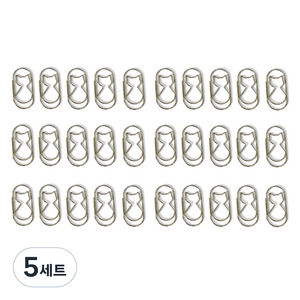 문구담 세련된 컬러 뚱클립 고양이 실버 30p, 5세트