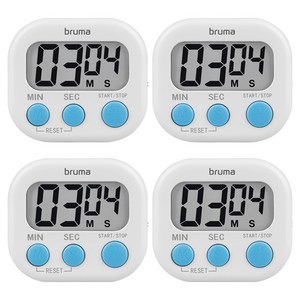 브루마 디지털 주방 타이머 BT-118, 4개, 화이트