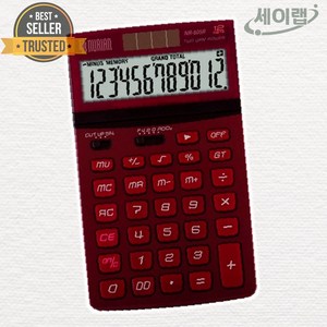 세이랩 누리안 계산기 NR-805R 12자리 탁상용 레드 10개입 전자계산기