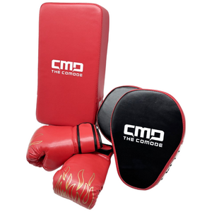 키즈 복싱 격투놀이 태권도 격투기 불꽃글러브 권투미트 암미트 풀세트 팩, 1세트, 불꽃마스터 레드
