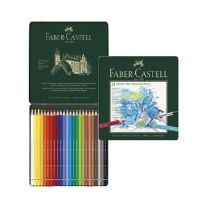 딜리고 파버카스텔 전문가용 수채색연필 24색 알버트 뒤러+틴케이스 화방 파버카스텔색연필 파버색연필