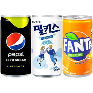 Yotta 미니캔음료 펩시제로+밀키스+환타 각 30캔씩 탄산음료, 90개, 190ml