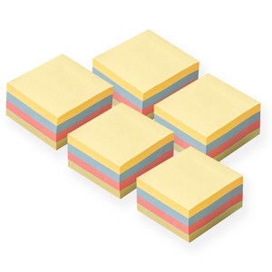 요랜드 점착메모지 76 x 76mm 2000매 대용량 알뜰팩, 5개, 혼합색상