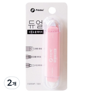 프린텍 듀얼 수정 풀테이프 CG0504P, 핑크, 2개