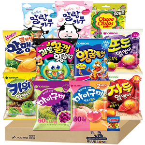 인기 젤리 혼합 B세트 말랑카우 밀크1 딸기1 마이구미포도 백도황도1 자두알맹이1 포도알맹이1 키위알맹이1 코코망고알맹이1 왕꿈틀이1 과일꿀꺽왕꿈틀이1 츄파춥스사워게코1 하스1, 12개, 66g