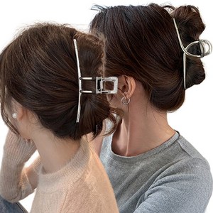 투율 [2개세트] 특별제작 광폭 꼬임 롱 라인 메탈 집게핀 TW0227