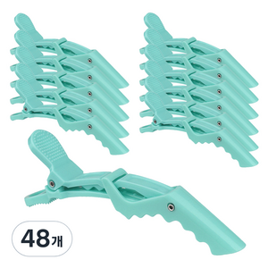 걸핀스 파스텔 헤어클립 미용 집게핀 대형 1520, 48개, 민트