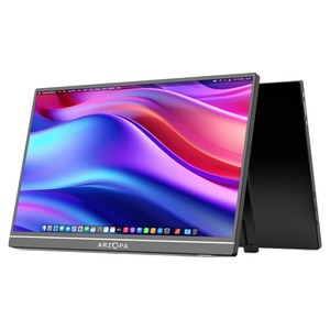 ARZOPA 아르조파 15.6인치 휴대용 모니터 FHD 1080P 60Hz IPS 디스플레이 노트북 맥북 PS5 스위치 PC용, A1, 39.6cm