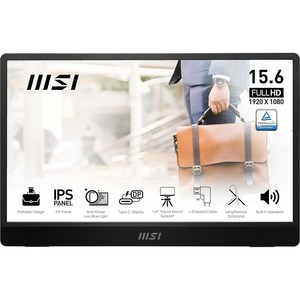 MSI Pro MP161 E2 휴대용 모니터 15 6인치 FHD IPS 1080p USB Type Mini HDMI 내장 스피커 PC Mac 모바일 메탈 그레이에