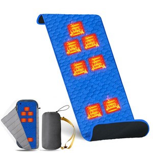 KLIFE 7구역 USB 발열매트 차박 캠핑 침대 거실 온열매트 3단 온도조절 휴대용 수납 파우치 포함