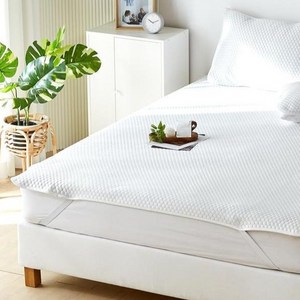 아담데코 퓨어아이스 듀라론 냉감 침대패드 육각 + 냉감베개패드 세트, 단일색상