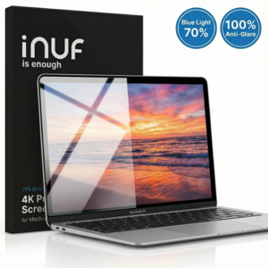 블루라이트 & 빛반사 다 막아주는 4K 무광 맥북프로 맥북에어 스크린 보호필름 2매 - 블루라이트 71% 차단 빛반사 방지 종이 매트 재질 화질 저하 없음 눈 편안, 무광필름, 1세트