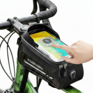 글로우포레 스마트폰 방수 자전거 프레임 가방, 1개, 블랙