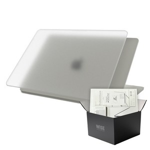 와이즈 맥북에어 M3 13인치 투명 매트 케이스 + 투명 키스킨 + 트랙패드 필름 + 어댑터 케이스, 1개