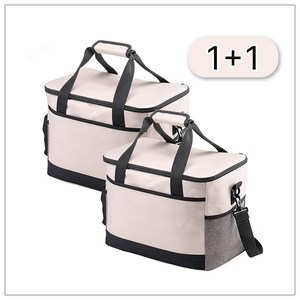 1+1 아이스 3중단열 보온 보냉 가방 쿨러백 대형, 1+1 베이지, 30L