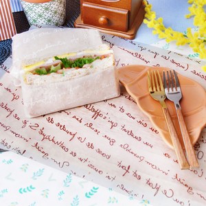 샌드위치포장지 영문유산지 O3525 (무코팅) (화이트), 1세트, 500개