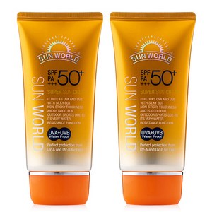 썬월드 수퍼 워터프루프 썬크림 SPF50+ PA+++, 2개, 80ml
