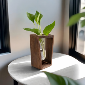 홈카페 감성 원목 프레임 유리병 수경 식물 화분 세트