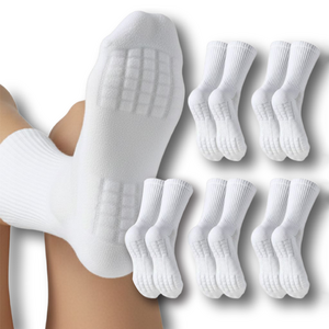 애틱트 도톰 쿠션 스포츠 러닝 장목 양말 5켤레, 화이트, 1세트