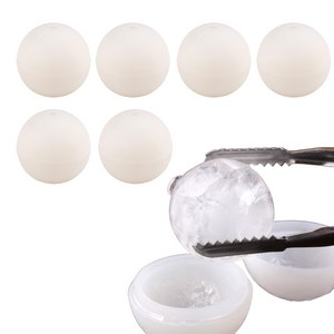 실리콘 왕 얼음트레이 1구 6개입 세트 6cm 얼음틀 위스키 얼음 아이스트레이, 6개, 화이트