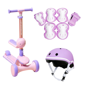 유아 아동 어린이 2in1 킥보드 스쿠터 트라이더 씽씽이 세발 발광바퀴 보호장구 세트